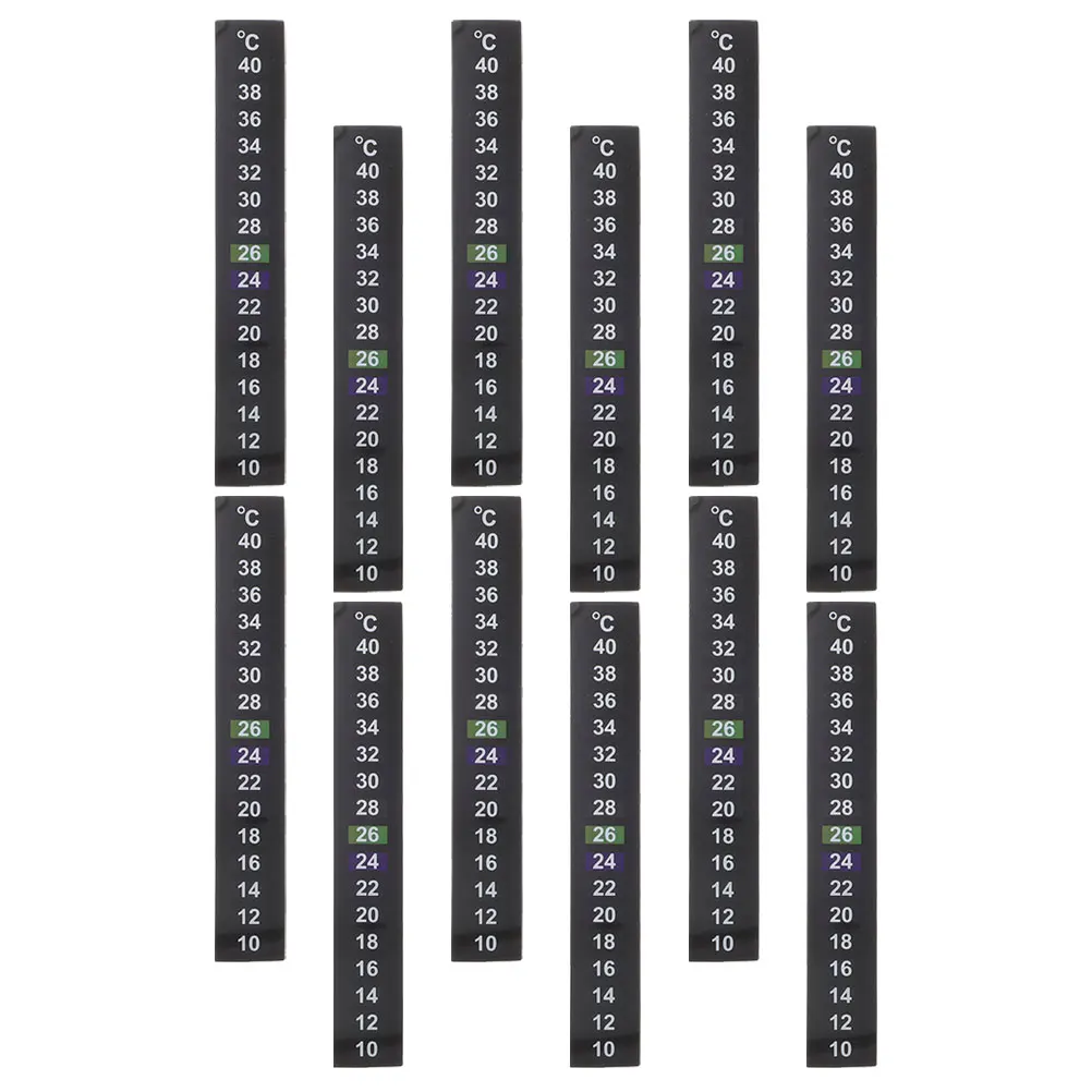 

12pcs Fish Tank Temperature Sticker 10℃-40℃ Aquarium Thermometer Strip Digital Adhesive Sensing Stickers Safe Home Pet Supplies