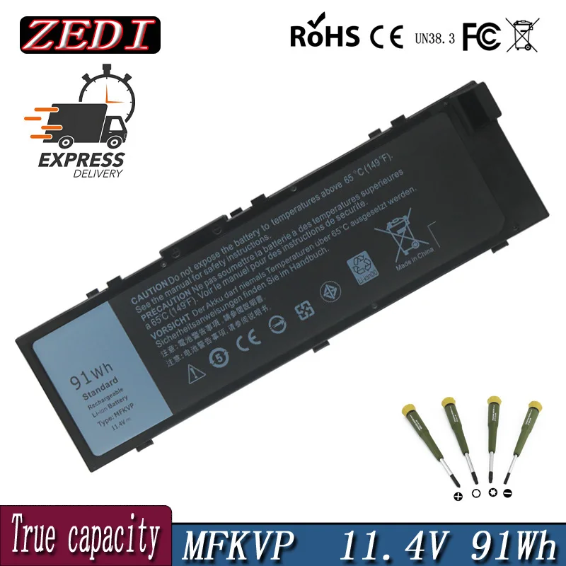 

ZEDI New Original MFKVP Laptop Battery For Dell Precision 7510 7520 7710 7720 M7710 M7510 T05W1 1G9VM GR5D3 0FNY7 M28DH