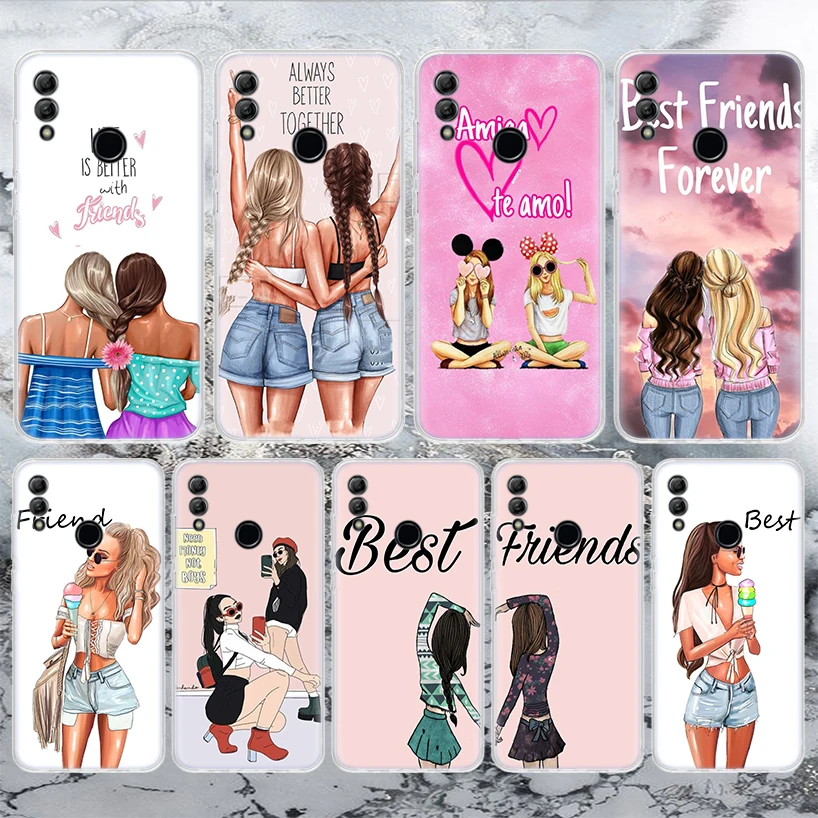 Girls Best Friends Forever BFF Soft Phone Case For Huawei Honor 10 Lite 9 8A 8X 8S 9X Pro P Smart Z Y5 Y6 Y7 2019 Y9S 20I 50 She