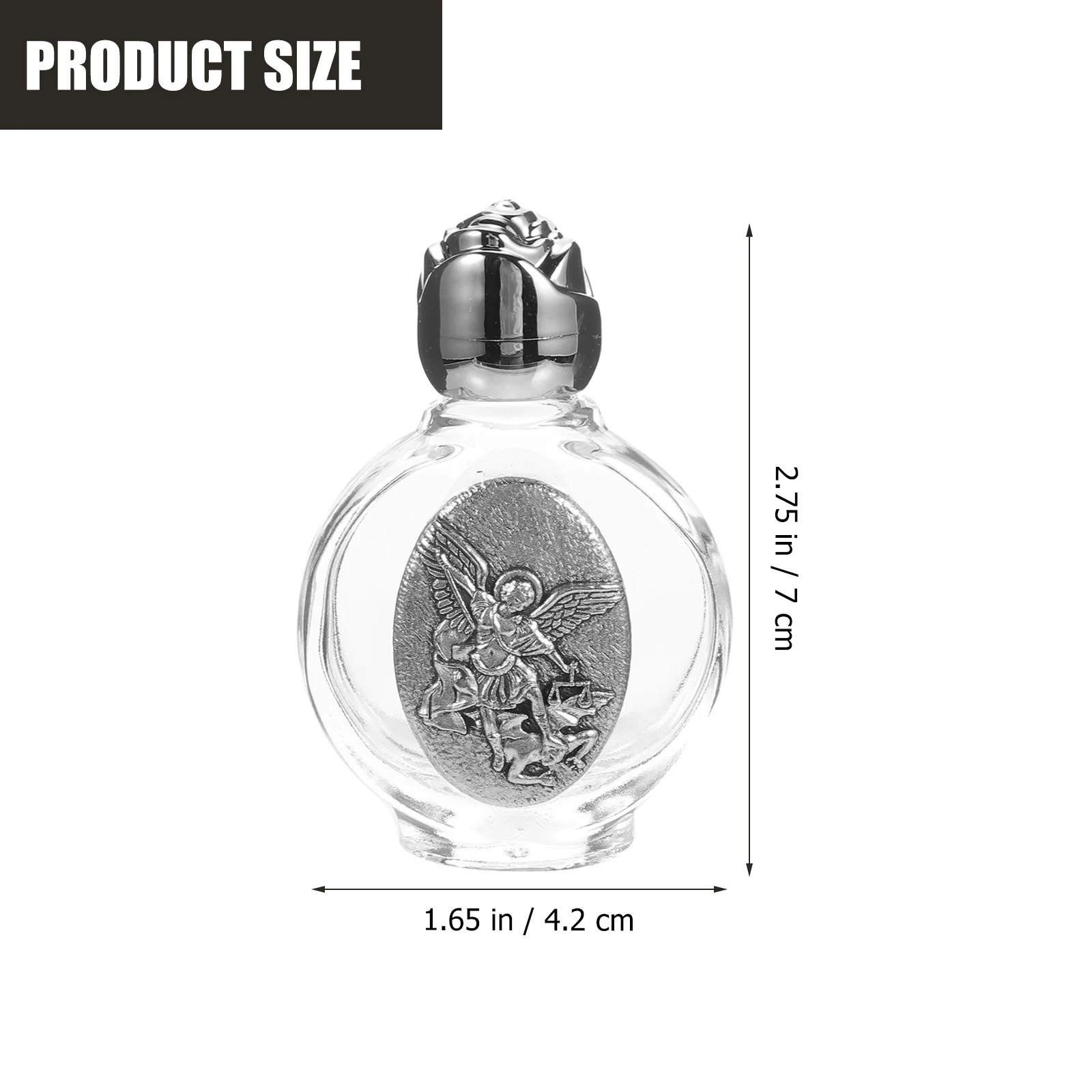 

4Pcs Holy Water Bottle Embossed Glass Mini Bottles for Church Use Refillable Small Glass Vials Travel Holy Water Container