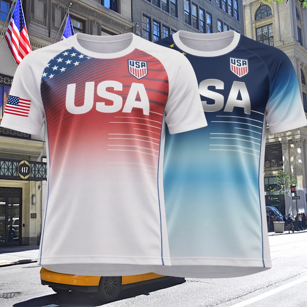 

American Football Basketball T-shirt Men Summer Short Sleeved Shirt American Flag 3D Printed T-shirt Motorcycle Sport Casual Top