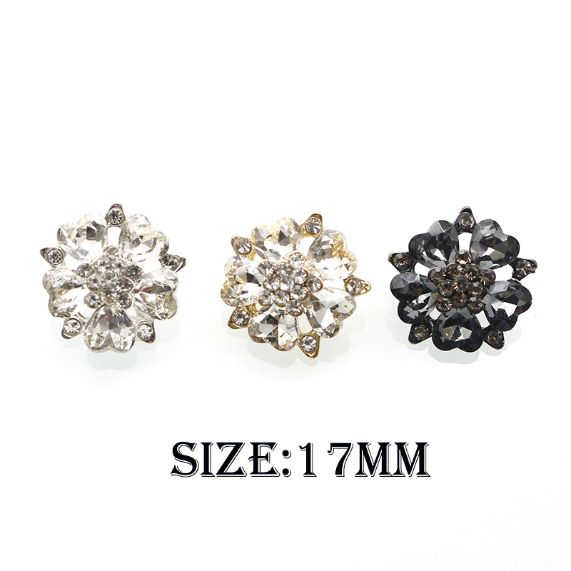 5Pieces Of 17mm Three Color Love Diamond Alloy Sewing Buttons DIY For Clothing Decoration Accessories