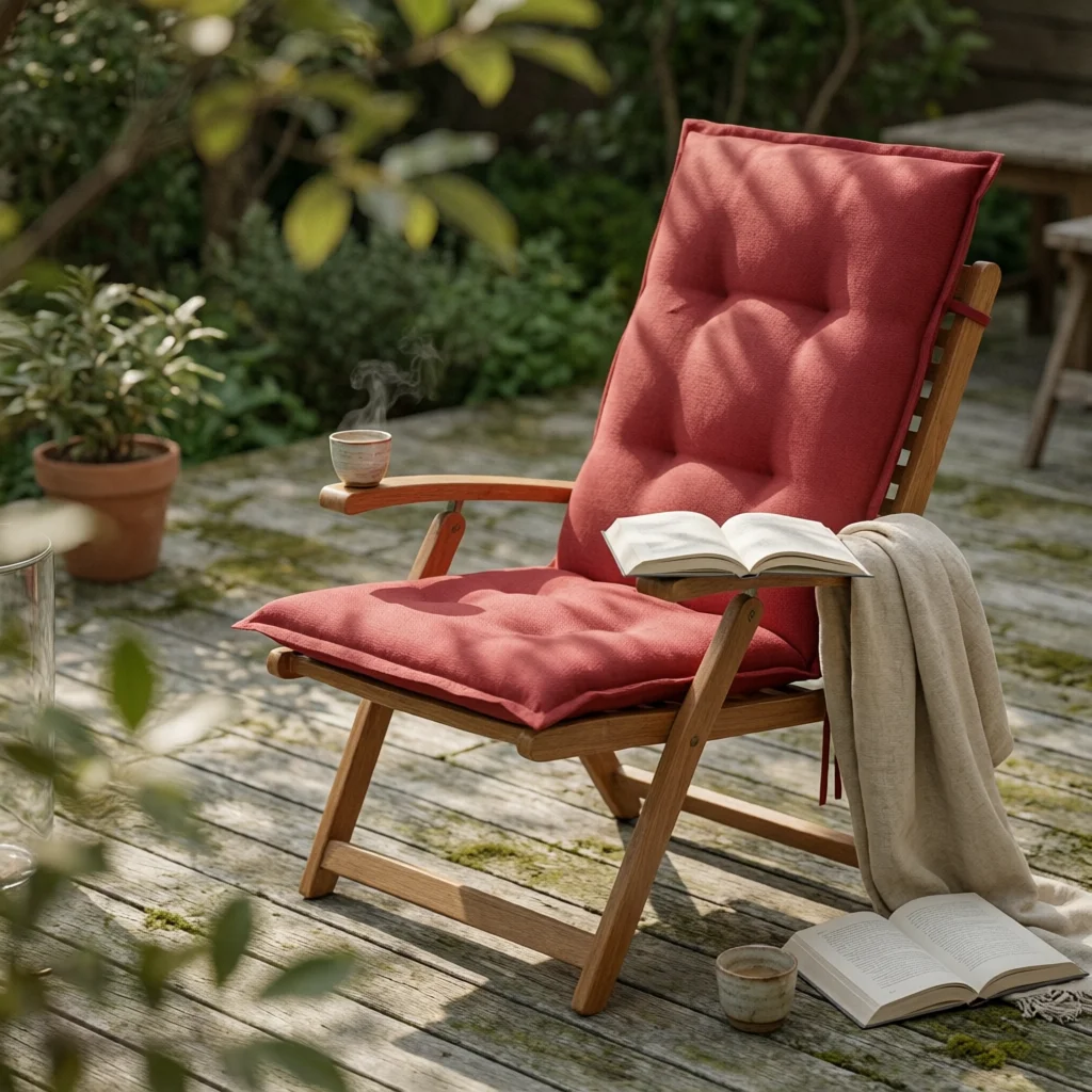 Waterproof Chair Cushion Lumbar Support Tied Chair Cushion Home Furnishing Solid Color Easy to Clean for Patio