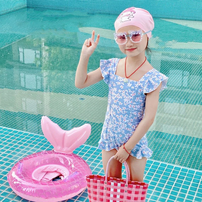 

Sanrio Cartoon Swimming Caps Fashion Anime High Elasticity Silicone Cap Soft Ear Protection Waterproof Swimming Caps Kids Gifts