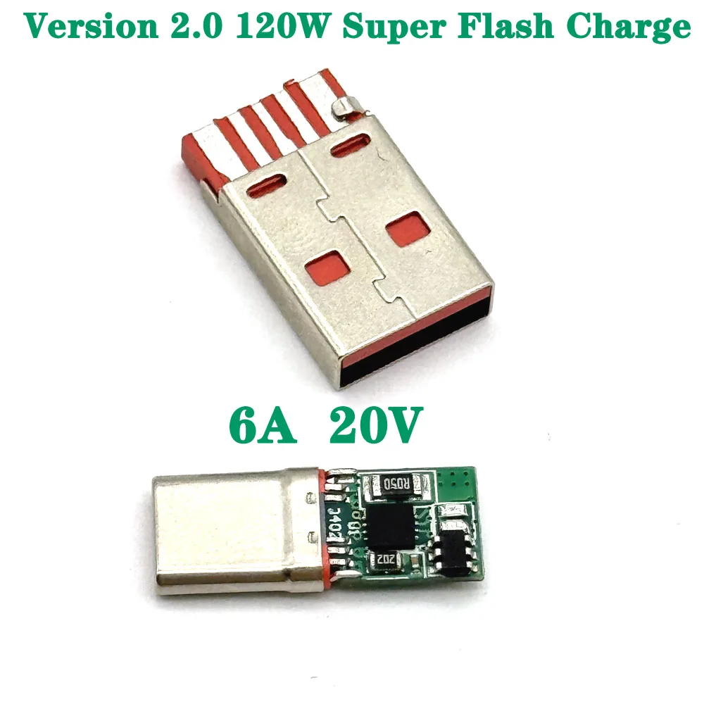 

6A 20V USB 3.1 Type-C Connector 5 Pins Male / Female Socket Receptacle Adapter to Solder Wire & Cable 5 Pins Support PCB Board