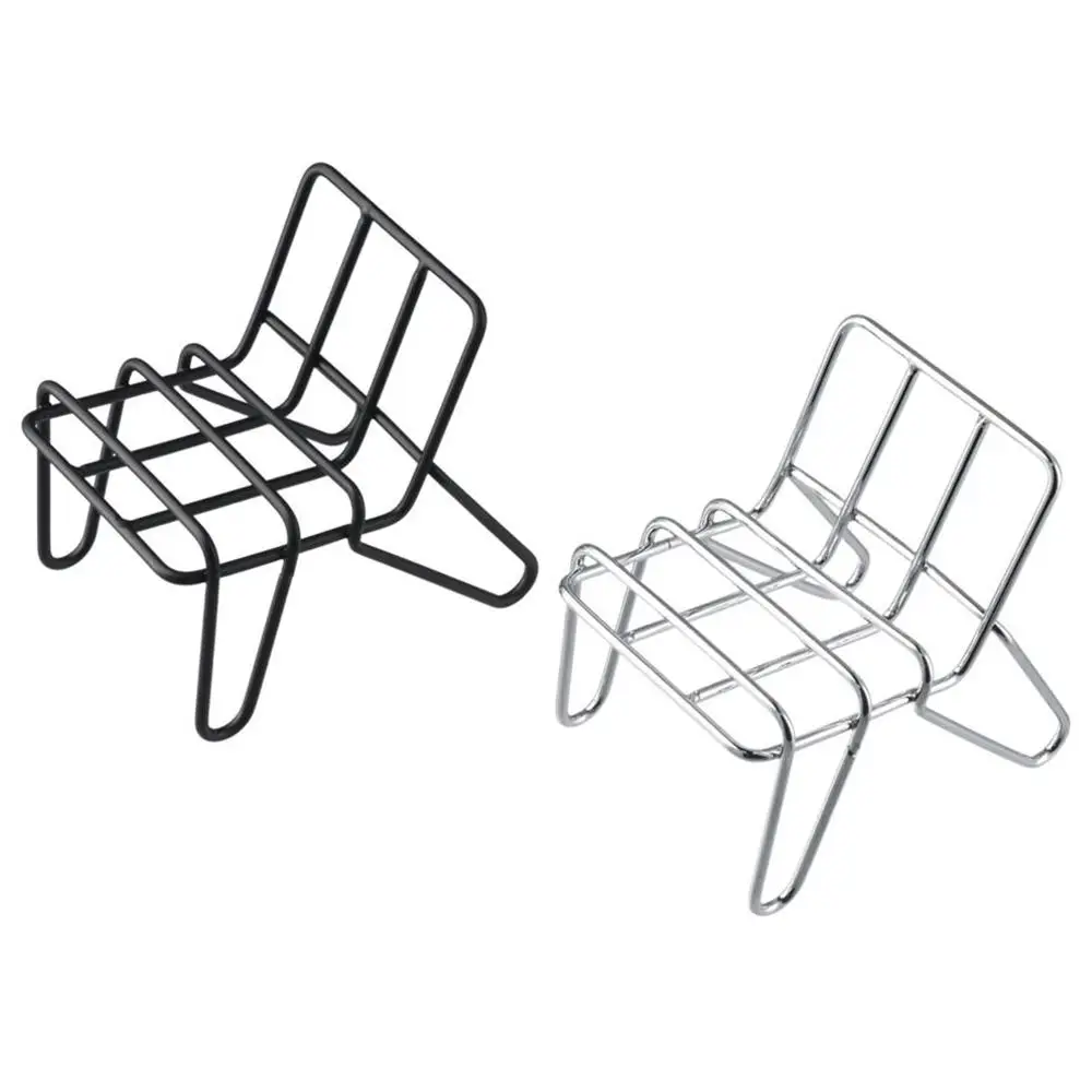 

New Metal Phone Holder Mini Funny Cell Phone Stand Holder Chair Shape Telephone Stands for Dollhouse Furniture Accessories