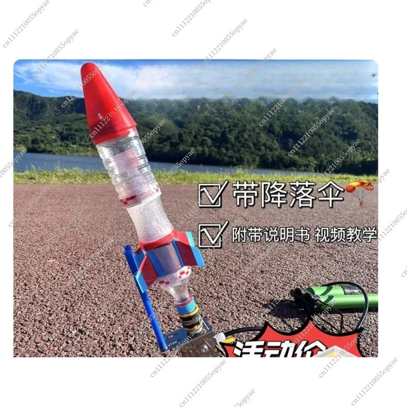 Model Rocket Kit Complete Set with Parachute Science Experiment Nozzle Launcher Two Stage Rocket Assembly Materials