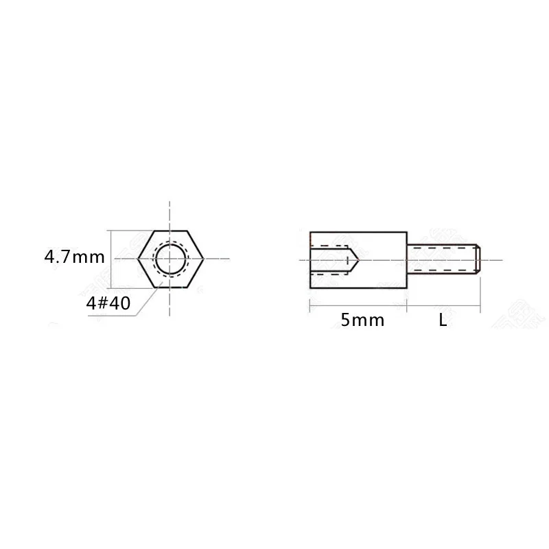 10Pc 4#-40*5+5-15mm Hex Standoff Hexagon Pillar Spacer for PCB Circuit Boards and Computer Motherboards Threaded Support Pillars