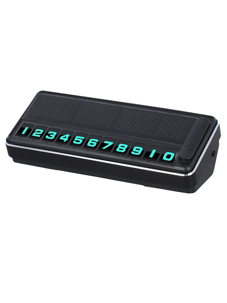 10*5*2cm Temporary Parking Card Solar Car Phone Number Plate LED Metal No Fading Privacy Protection Solar Energy