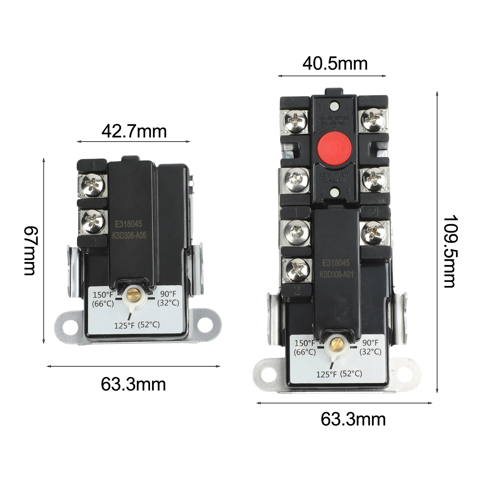 EWH-00 Electric Water Heater Thermostat Kit Upper Lower For Double Element For KENMORE For GE Replacement Control Switch 250V 40