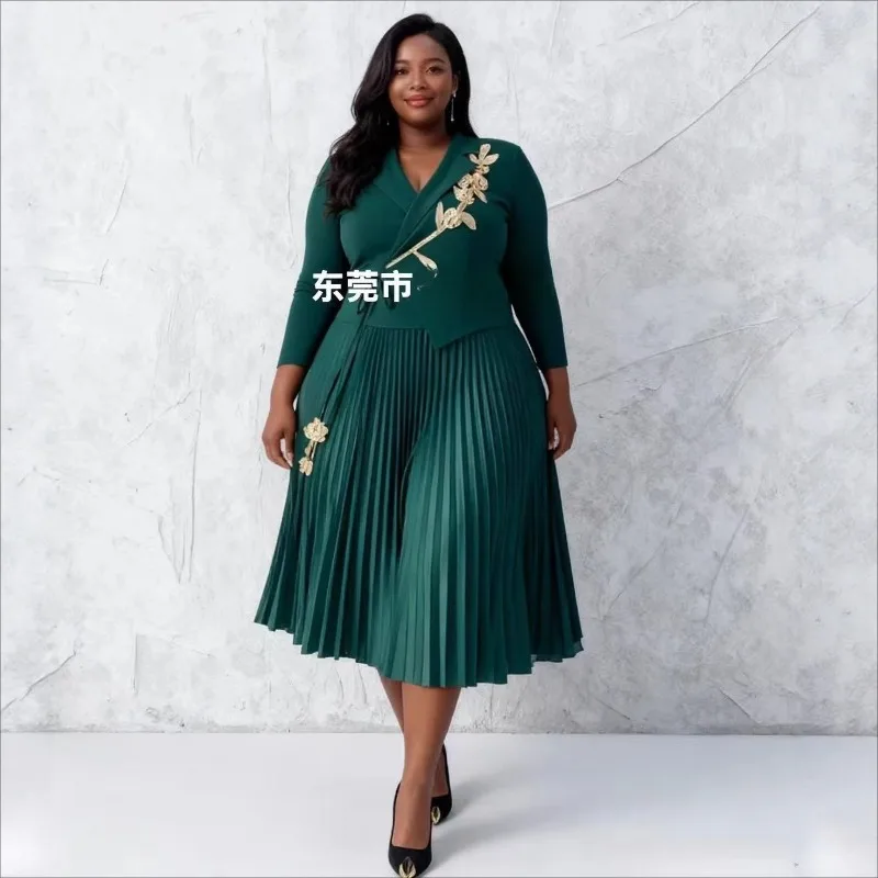 

Miyake женское плиссированное платье, новый костюм с воротником и длинным рукавом, темпераментная модная эластичная одежда большого размера на Ближнем Востоке, длинные платья