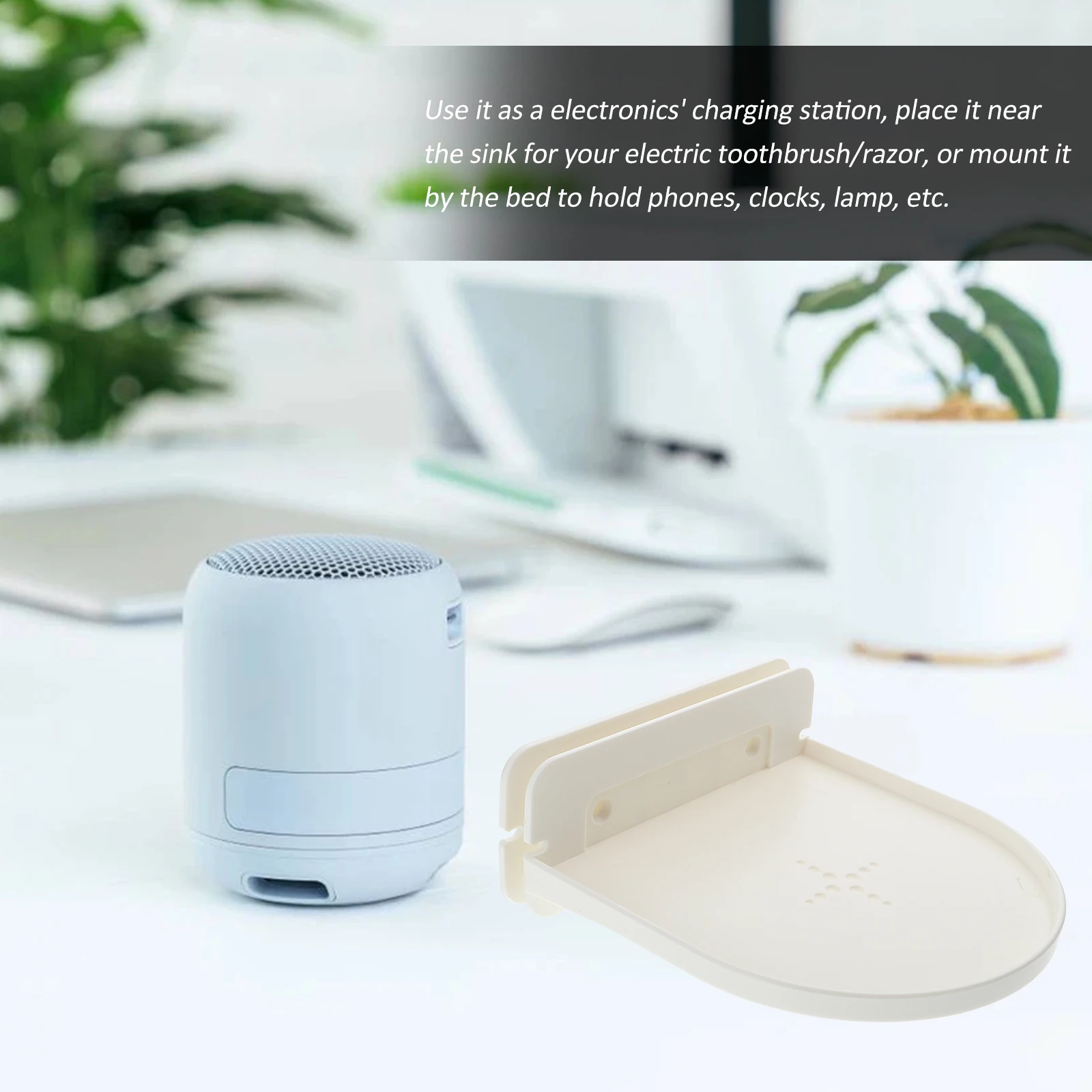 

White Speaker Rack Stand Universal Wall Mount Speaker Brackets Plastic Holder Support Compatible with WIFI Router