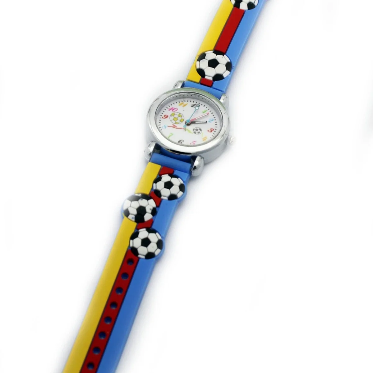 Venta caliente nueva moda Color dibujos animados fútbol estudiantes niños reloj de cuarzo reloj de pulsera deportivo niños reloj de regalo