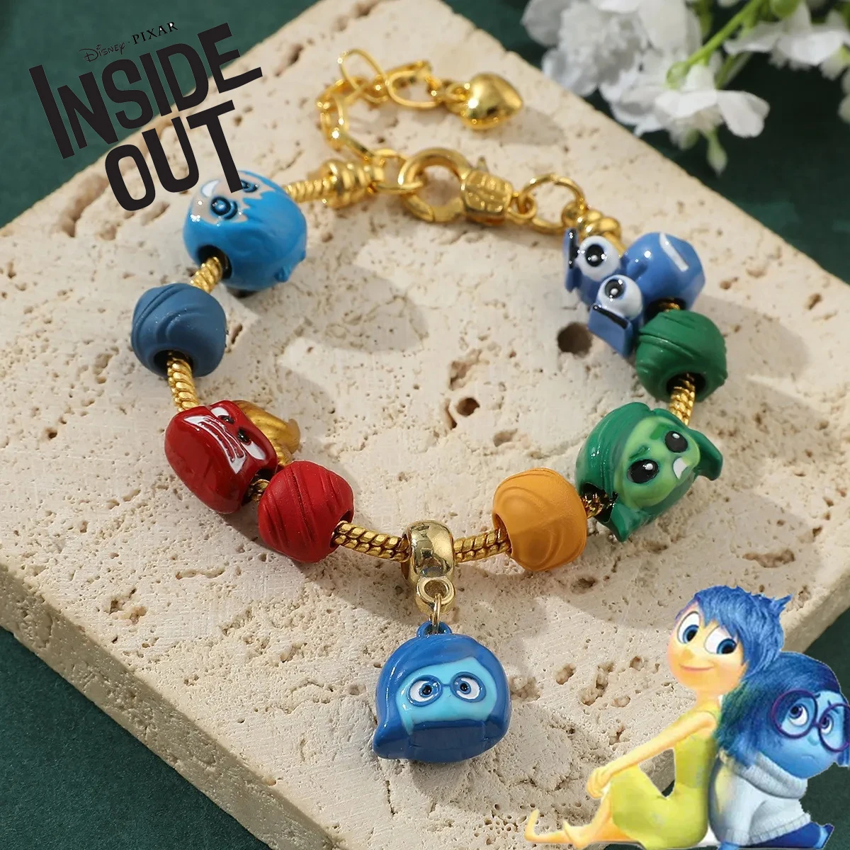 

Hot Disney Inside Out 2 Bracelet Movie Cartoon Animation Mood Surrounding Alloy Drop Oil Pendant Bracelet Birthday Holiday Gifts