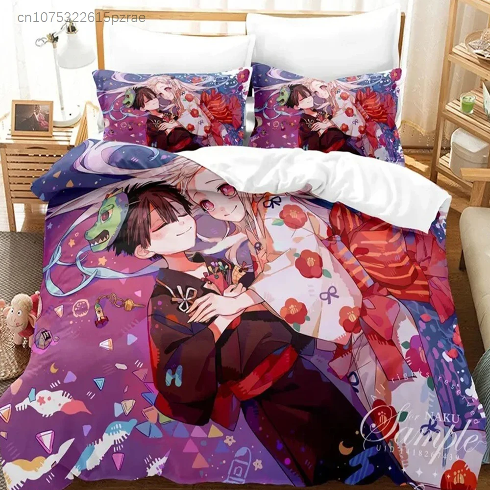 Hot Ground-Bound Boy Hanako-Kun Toilet-Bound Bedding Set Anime Duvet Cover Sets Comforter Beding Double Size Adults Kids Gift