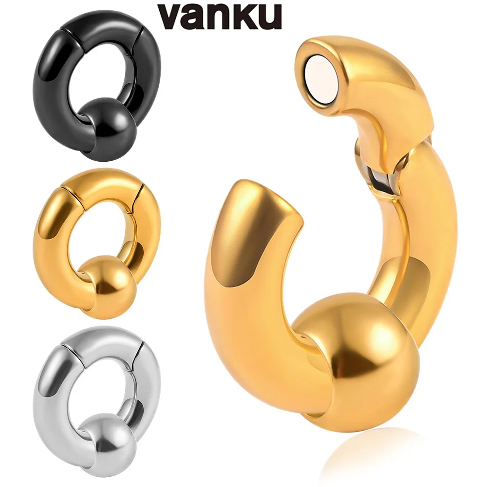 

Vanku 2pc Round Heavy Hoop Ear Weights for Stretched Earlobe Gauges Replace Taper Stretching Kit Expander Body Piercing Jewelry