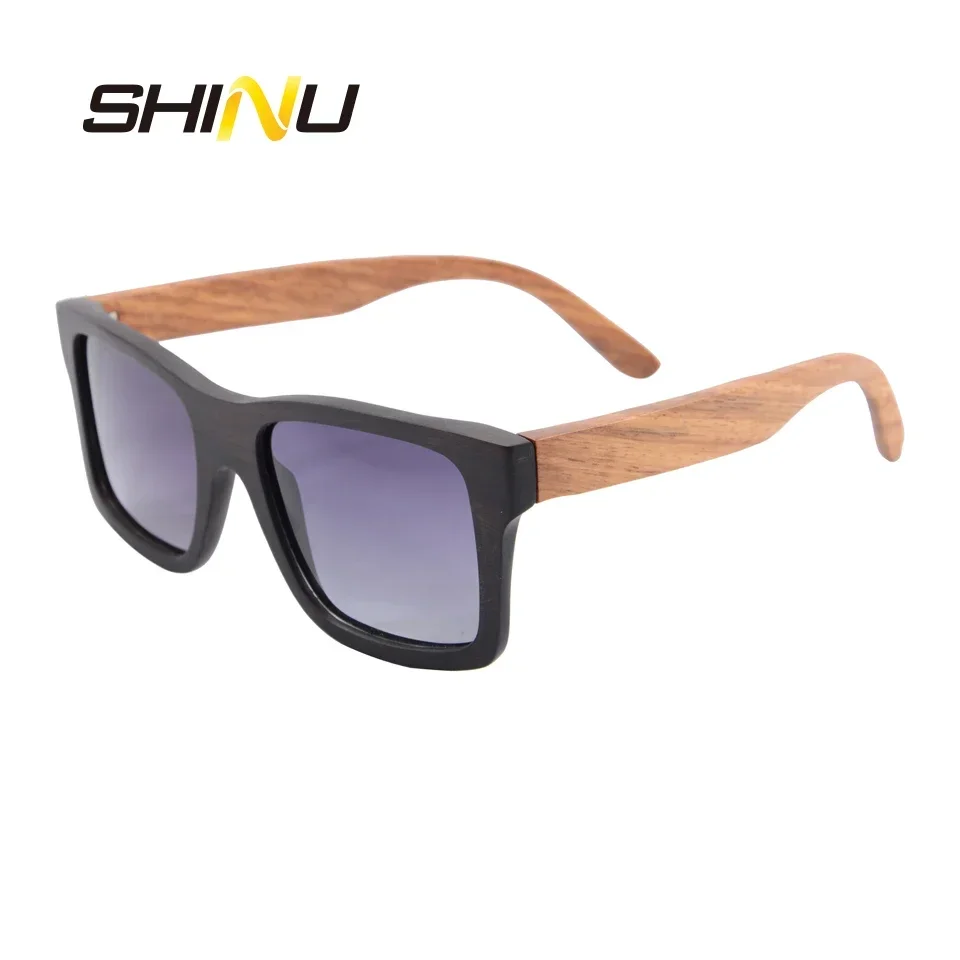 SHINU Brnad Fashion sunglasses wood square Wooden Polarized Sunglasses for men natural handmade wooden polarized sunglasses