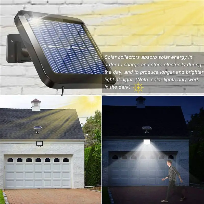 CYCLI-2X Solar Power Wall Light Outdoor Motion Sensor Light 56 LED Security Night Light For Garden Garage Driveway Porch Fence