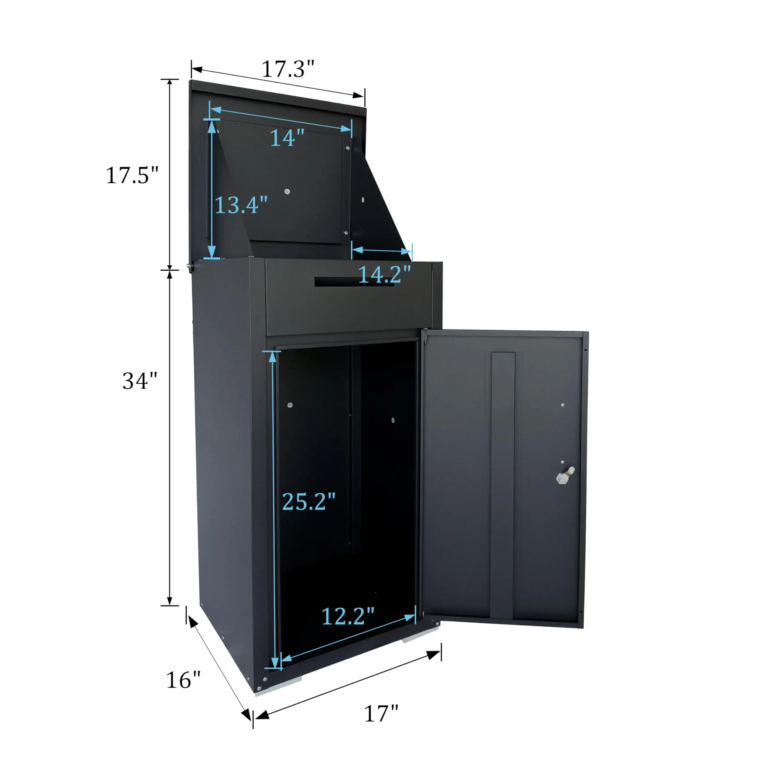 Package Delivery Box for Outside, Cold-Rolled Steel Delivery Box for Packages & Mails, Anti-Theft Lockable Large