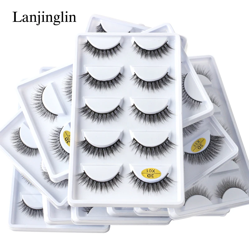 

Wholesale False Lashes 10 Boxes 5 Pairs Natural 3D Mink False Eyelashes Makeup Tools Fake Eye Lashes Faux Cils Make Up in Bulk