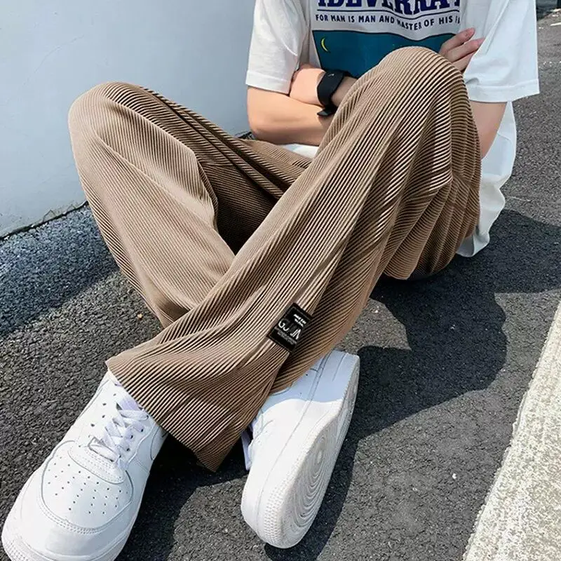 

Loose Men's Summer Ice Silk Casual Sports Pants Thin Model Trousers Breathable Quick Dry Straight Leg Pants Comfortable Fit