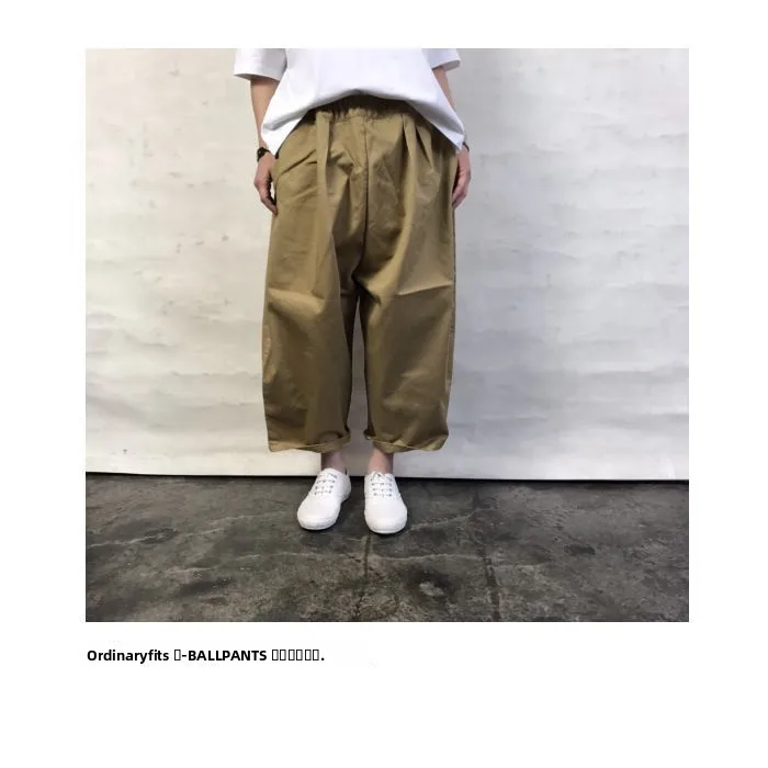 Calças Casuais Retro de Cintura Alta, Largas e Soltas, 100% Algodão, Moda Feminina, Nova Coleção de Outono, Cor Pura