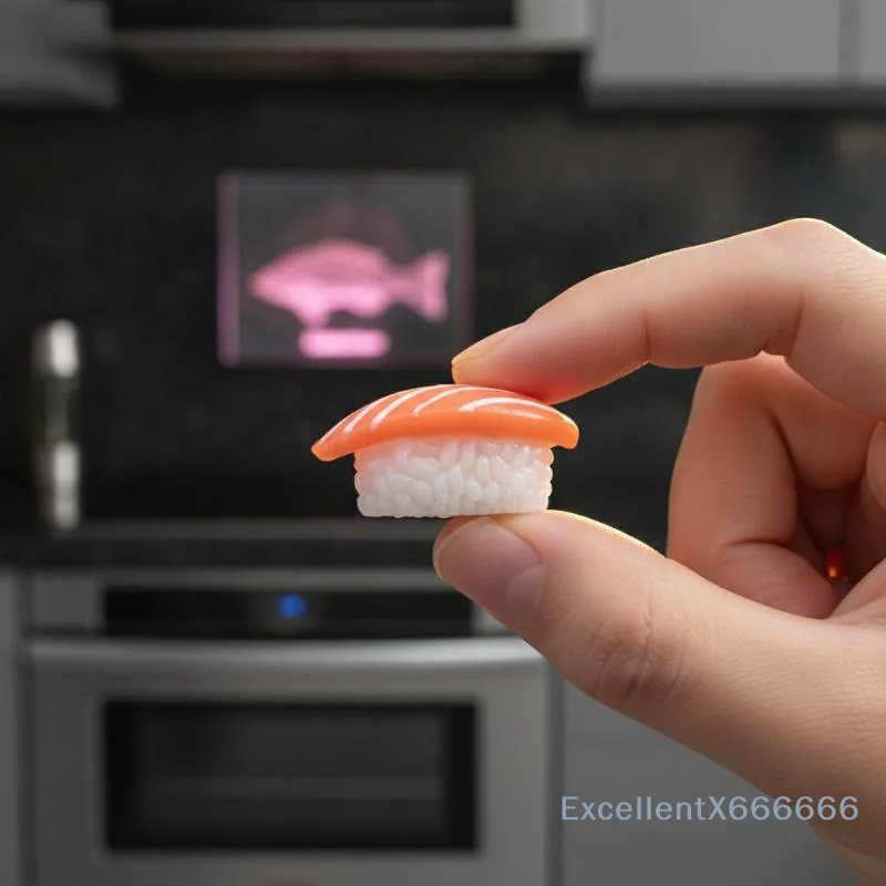 10pcs Mini Japanese Sushi Model Salmon Roe Sweet Shrimp Sushi Miniature Food DIY Resin Accessory Pendant Dollhouse Decoration