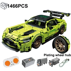 1466PCS Technical Green AMG GT 50 Sports Car Building Blocks Racing Vehicle Bricks Plating Wheel Hub Toys Gifts For Boys Kids