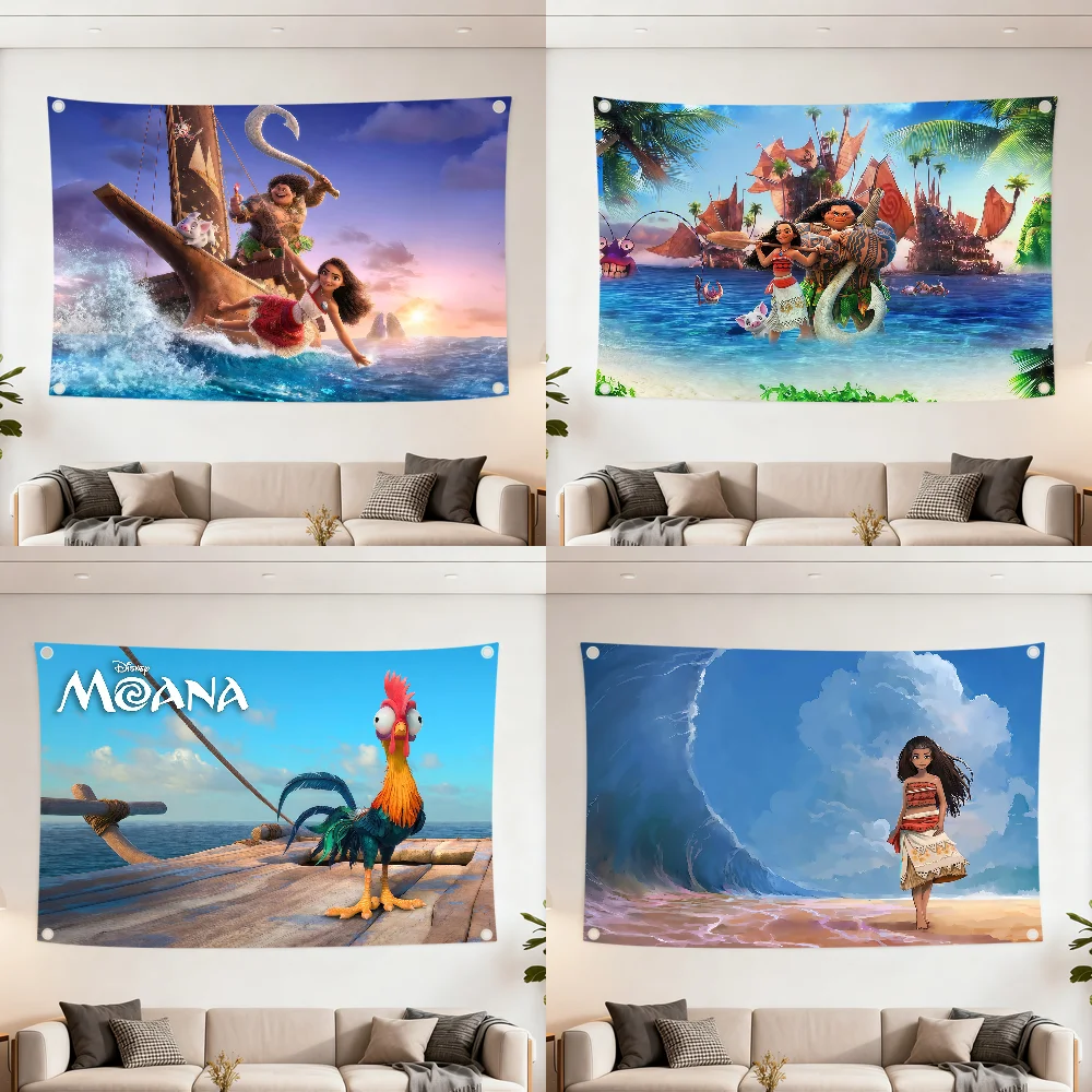 كارتون لطيف M-Moana 2026 Q العلم الديكور في الهواء الطلق نزهة حفلة الفن معلقة المنزل التخييم لافتة الحفلات أفضل الأسعار ضرب المنتج
