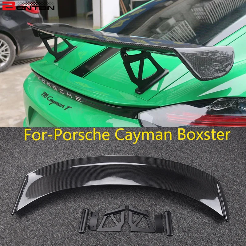 The rear wing of carbon fiber beautification spoiler in car trunk is suitable for Porsche  Cayman Boxster 981 986  987 718 GT4