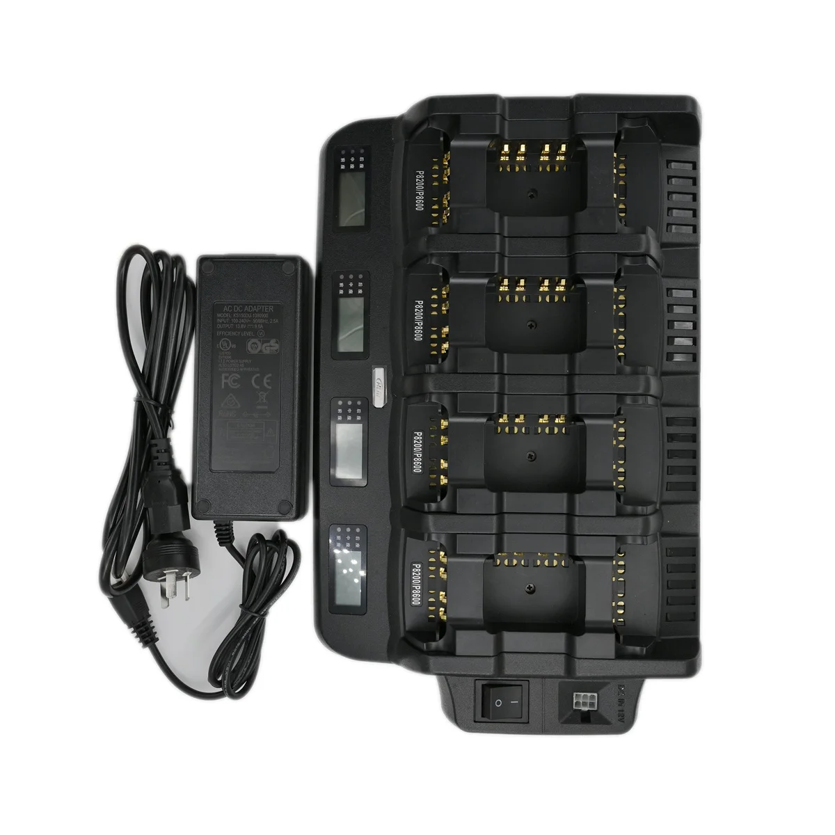 Multi Docks Desktop Charger Advance Screen Display 12 Banks 18-banks for Motorola XIR P6600 P8200 P8600 P8668 GP328D DP3600