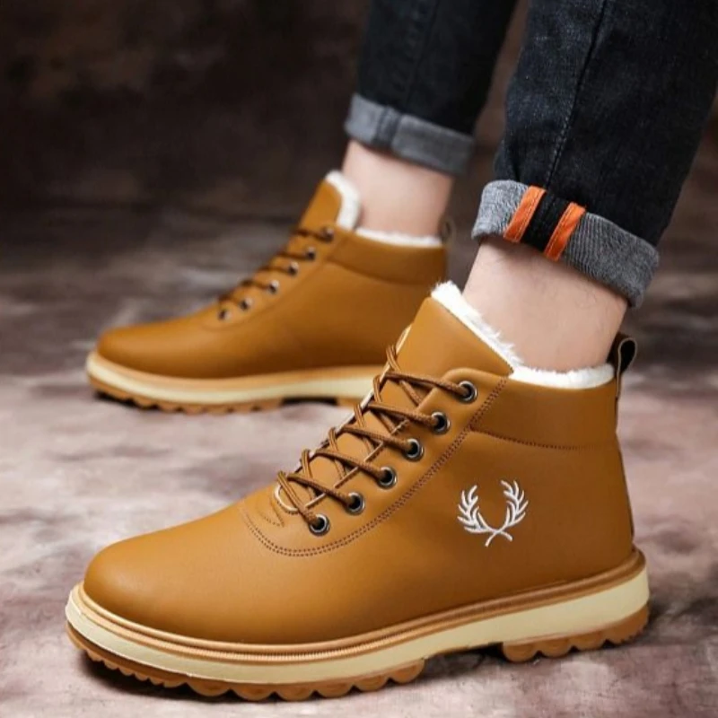 Men\'s Snow Boots Trendy 2025 Male Shoes Winter Warm Cheap Designer Footwear Y2k Fashion Size 45 New 44 Non Slip Comfortable Sale