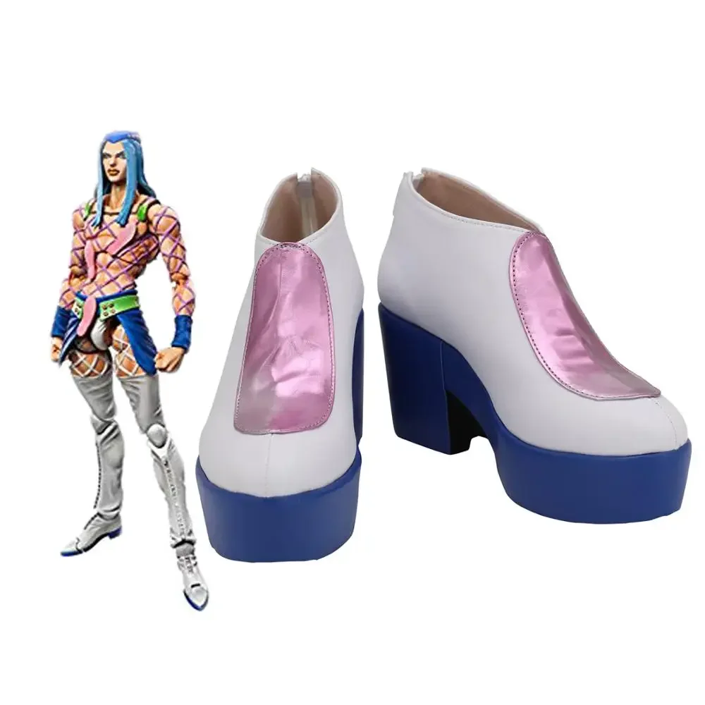 

JoJo's Bizarre Adventure Narciso Anasui Cosplay Shoes Leather Boots Custom Made Any Size