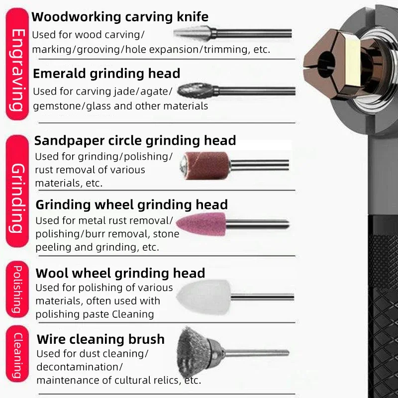 90 Degree Electric Elbow Engraving Motor Grinder 220V 200W Variable SpeedJewelry Wood Mold Polishing Tile Cleaning Tools