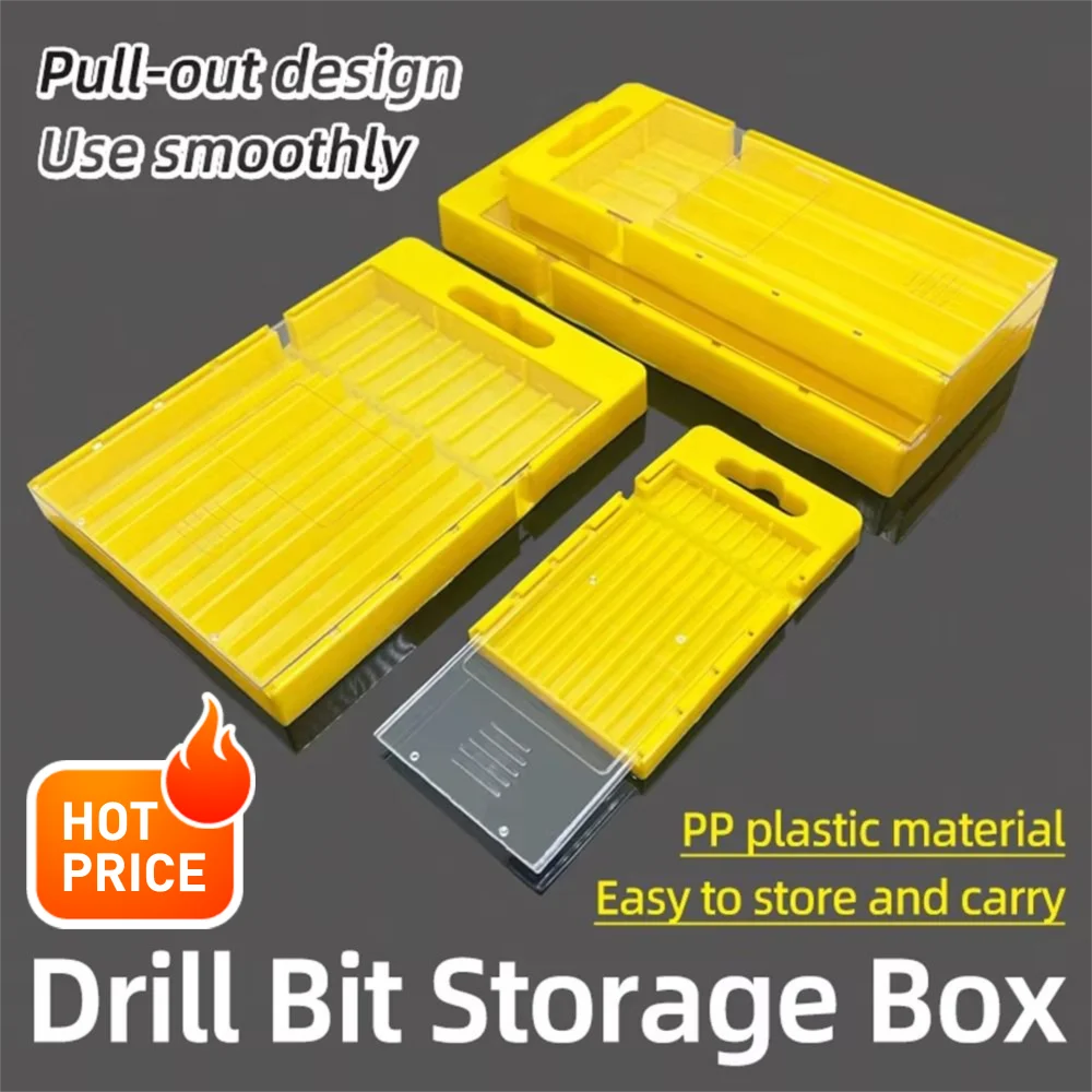 1Pcs Plastic Drill Bits Storage Box 5/10 Grids Pull-out Tool Parts Storage Case Multi-gauge Hardware Tool Box