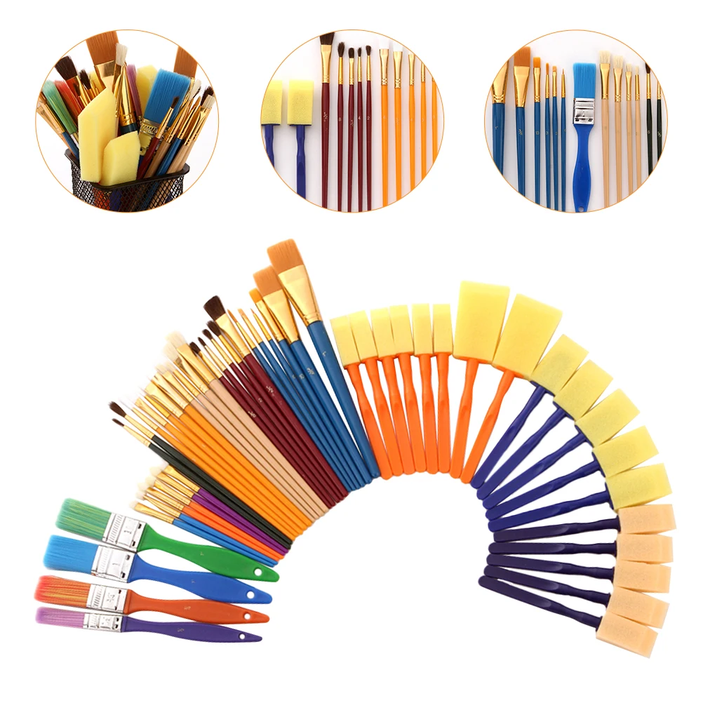

Paintbrush Set Coloring Tools Horse Hair Brushes for Kids Adults DIY Art Supplies Creative Painting Projects Watercolor Oil