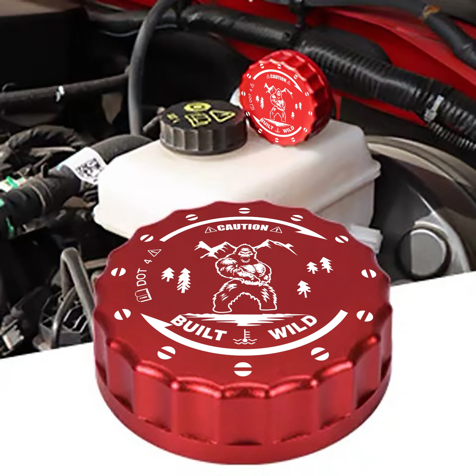 3PCS New Design Aluminum Alloy Engine Oil Cap Radiator Cap Coolant Reservoir Cap Set for Ford Bronco Offroad - Laser Engraved