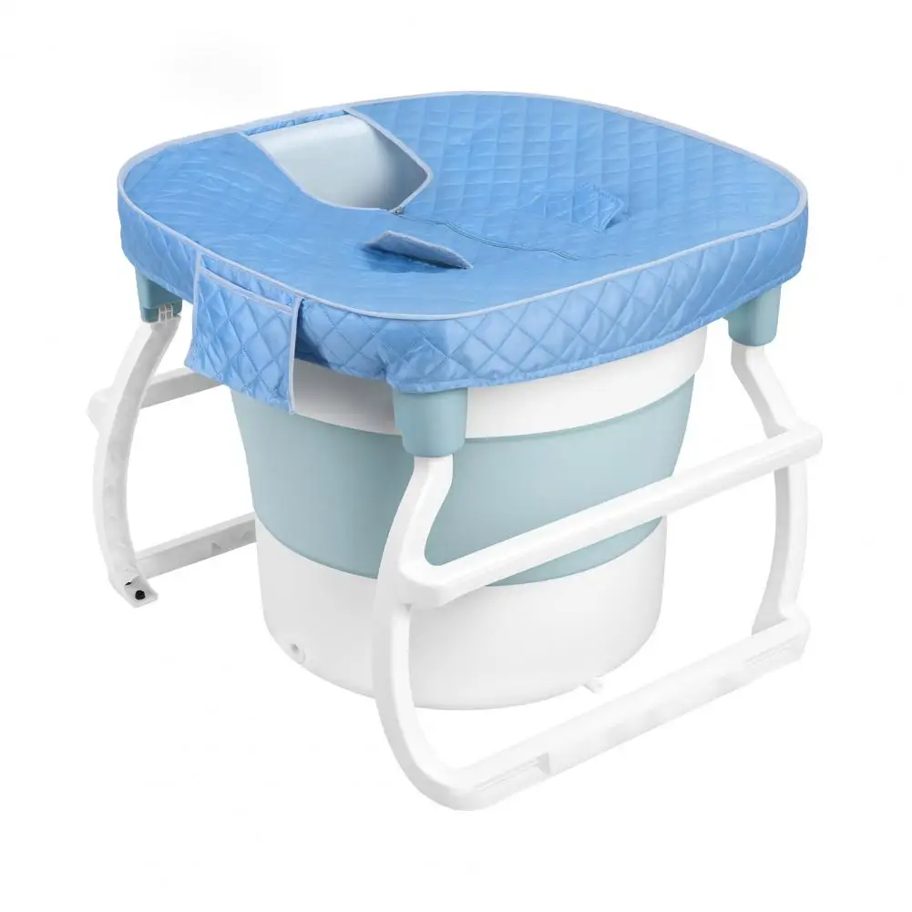 Small Foldable Tub with Bracket, Large Collapsible Tub, Freestanding Surround Collapsible Tub, Effortless Foldable Bathtub