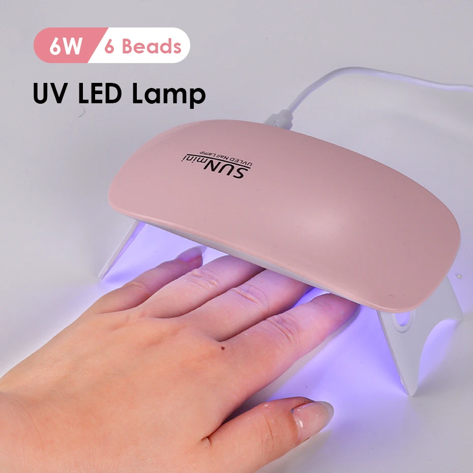 Mini máquina secadora de unhas portátil, Aparelho LED UV, Equipamento de cura por verniz Gel, Lâmpada USB profissional, Manicure Home Tools, 6W