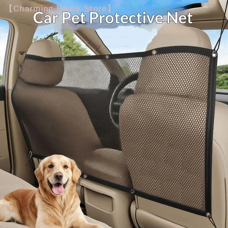 【M】Car Pet Barrier Net Dog Safety Isolation Net For Vehicles Universal Fit Breathable Mesh Pet Travel Barrier For Back Seat