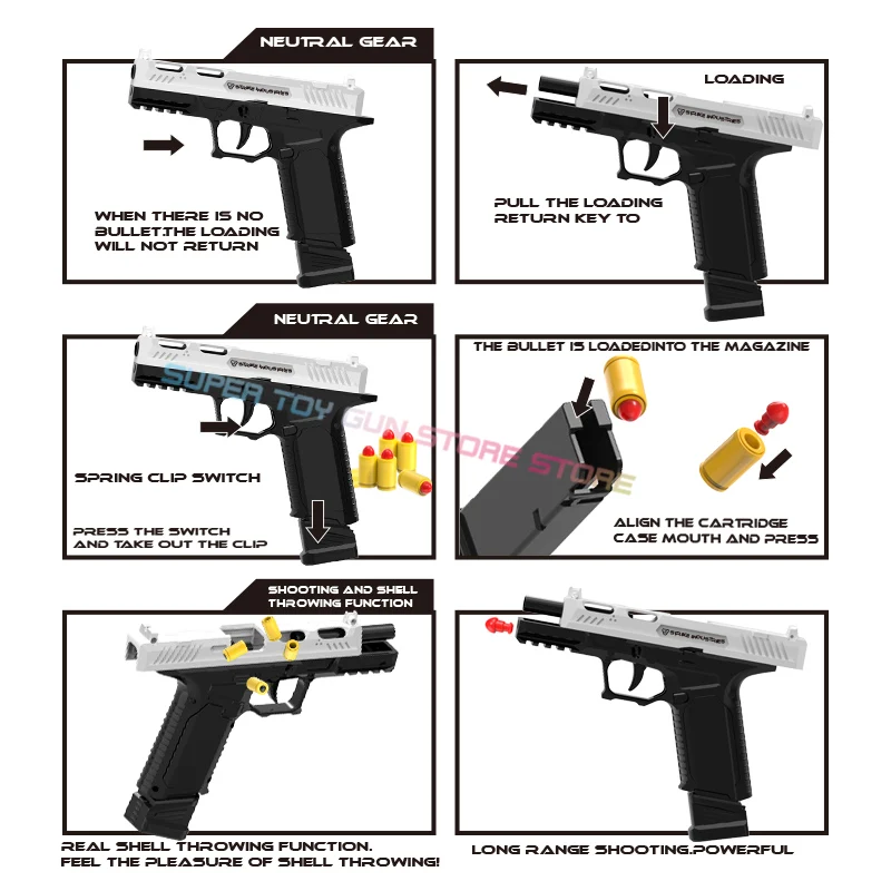 Sig17 Shell Ejceting Speelgoed Pistool Automatisch Continu Afvuren Eva Foam Blaster Outdoor Cs Schieten Wapens Pistool Voor Kinderen Cadeau