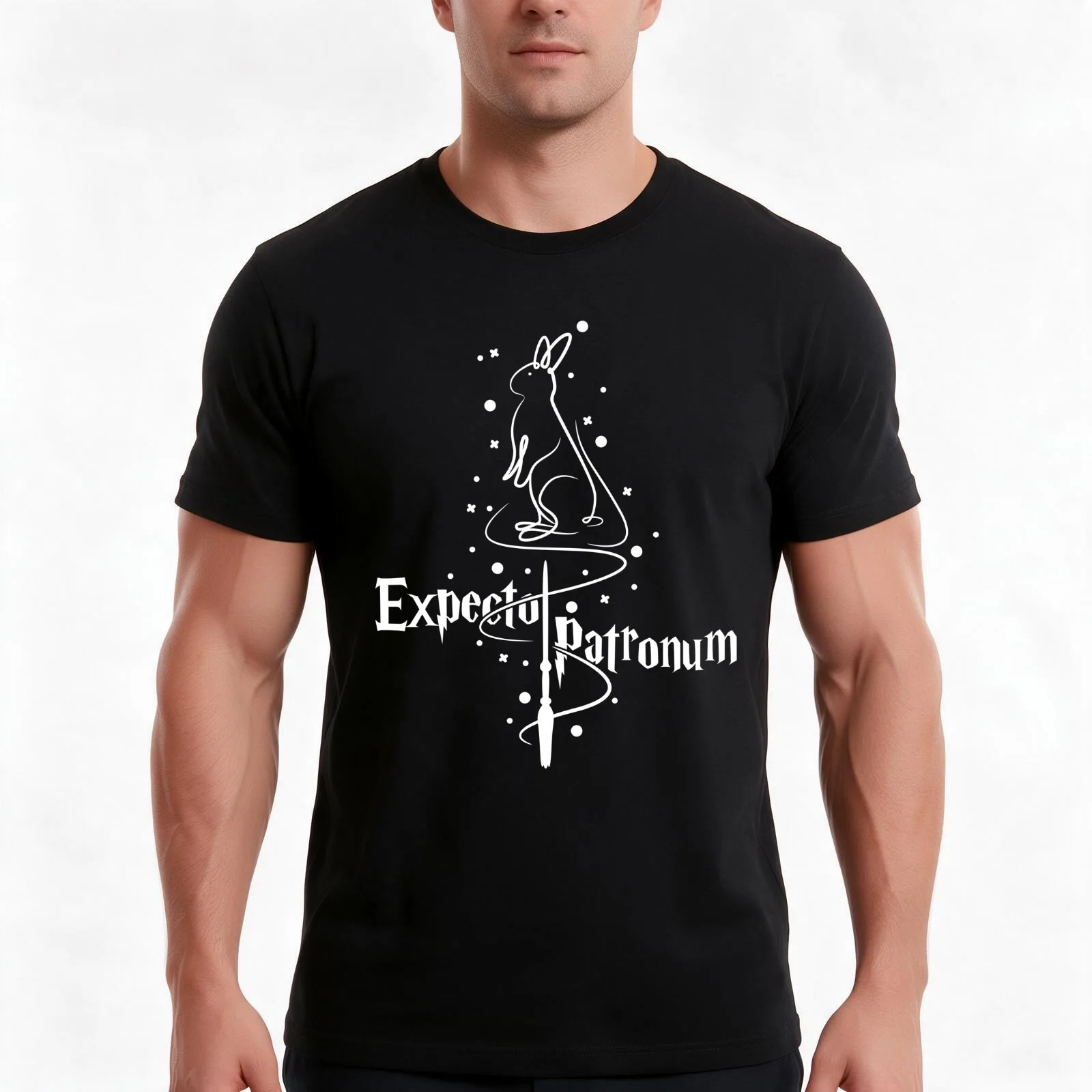 Expecto Patronum - Rabbit - Luna Lovegood T-Shirt, Summer Casual Cotton Tee, Oversized Streetwear Tops, Vintage Graphic Print