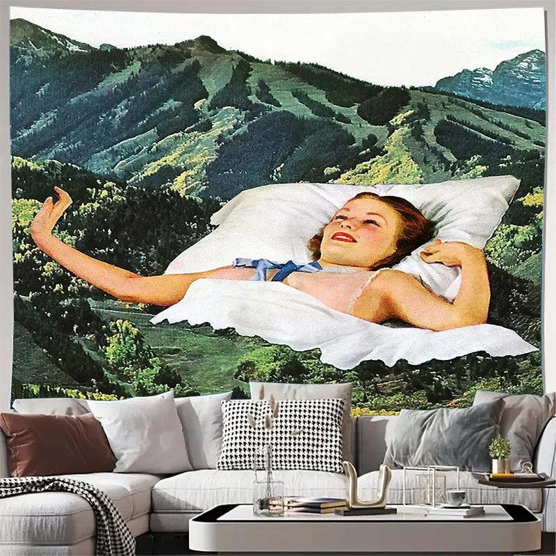 

Винтажный гобелен, настенный эстетический декор комнаты, спальня, общежитие, настенное искусство, домашний декор, богемный гобелен, большое настенное покрытие