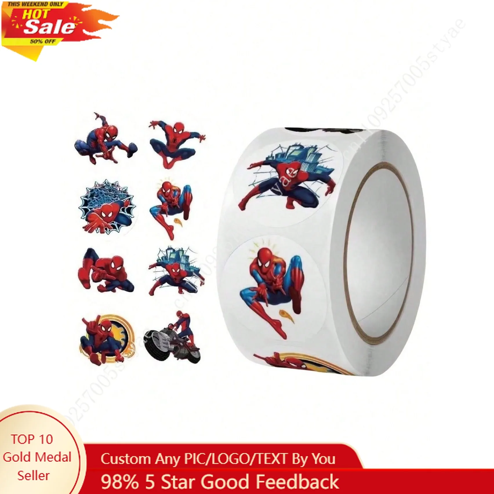 

2PC Marvel 500pcs Spider-Man Kawaii Stickers Luggage Graffiti Toy Decals Decoration Sticker Gift Closure Sticker