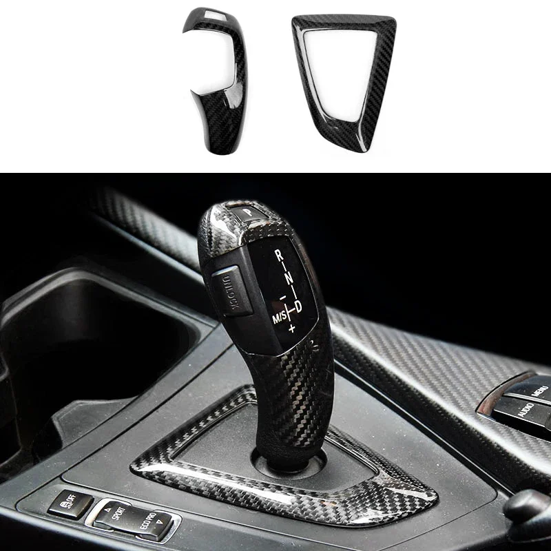 Carbon Fiber Internal Shift Knob Cover For BMW F30 F32 F34 F36 Multimedia Button Panel Decorative Sticker Accessories