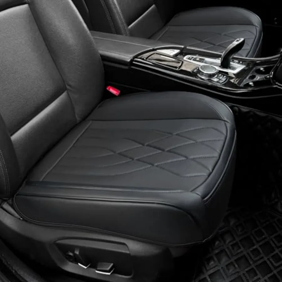 

2 Pack Leather Front Car Seat Cover Anti-Slip and Full Wrap Driver Car Seat Protectors with Storage Pocket Luxury Waterproof Bo