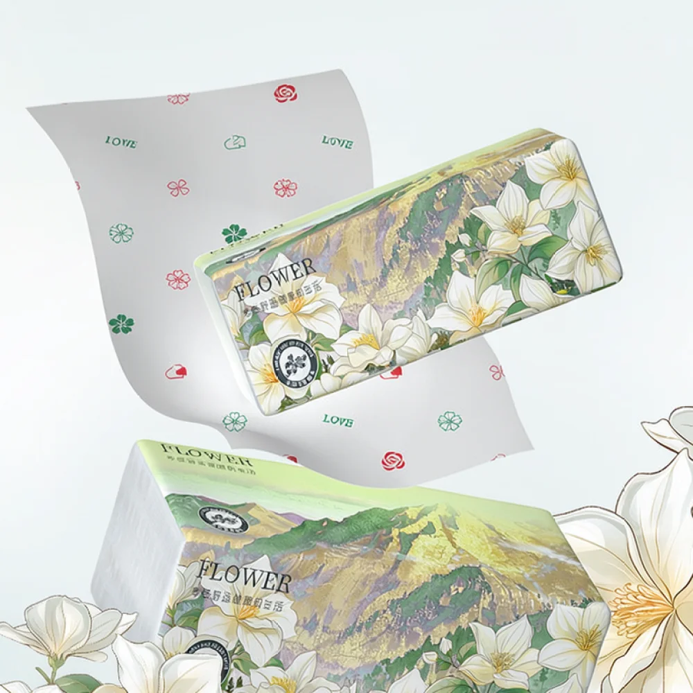 Soft Camellia Scented Facial Tissues Thickened Wood Pulp Napkins Wet Strength Household Bathroom Kitchen Cleaning