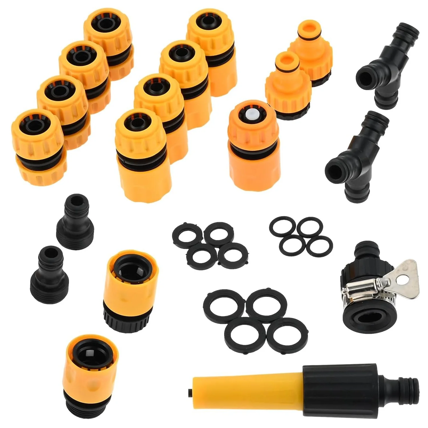 

20 шт. адаптер для быстрого шланга, набор фитингов для садового шланга с разъемами для шланга, быстрые адаптеры, распылительная насадка, Y-образные разветвители для кранов, прокладки