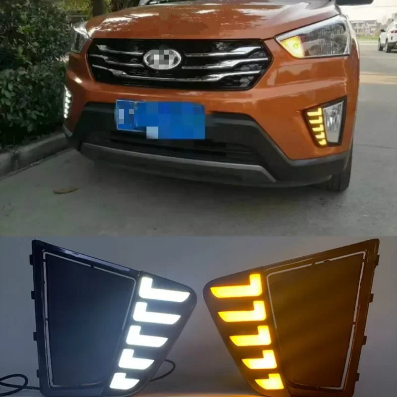 

LED DRL Daytime Running Lights LED Day Lights for Car Special Hyundai IX25 Creta 2014 2015 2016 Replace Fog Lamp Cover Holes