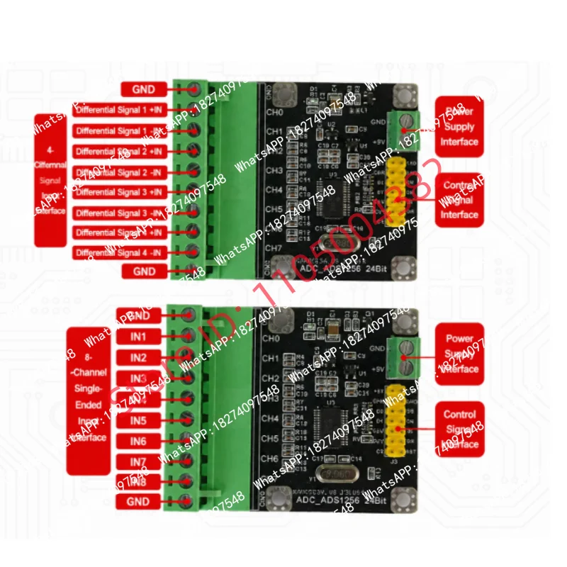 DC5V ADS1256 Analog-to-Digital Converter 8-channel 24-bit high-precision ADC data acquisition module